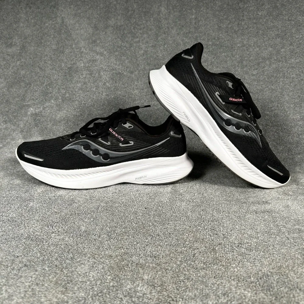 Saucony Guide 16 Running Shoes Womens 9.5 Black White S10810-05